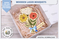 Wooden Bouquets Laser Cut Bundle. Mother&#039;s Day SVG Product Image 2