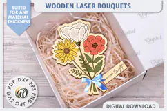 Wooden Bouquet Laser Cut. Mother's Day SVG Product Image 1