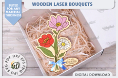 Wooden Bouquets Laser Cut Bundle. Mother&#039;s Day SVG Product Image 4