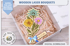 Wooden Bouquets Laser Cut Bundle. Mother&#039;s Day SVG Product Image 6