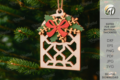 Christmas Layered Ornament Lasercut.Christmas Tree Decor SVG Product Image 1
