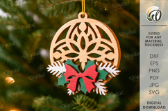 Christmas Layered Ornaments Bundle Lasercut.Christmas SVG Product Image 7