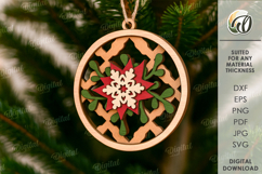 Christmas Layered Ornament Lasercut.Christmas Tree Decor SVG Product Image 1