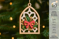 Christmas Layered Ornament Lasercut.Christmas Tree Decor SVG Product Image 1
