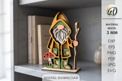 3D Layered Gnome Laser Cut. Standing Decor SVG Product Image 1