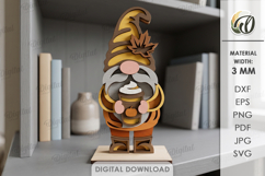 3D Layered Gnome Laser Cut. Standing Decor SVG Product Image 1