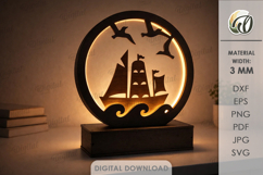 3D Led Night Lamps Bundle Laser Cut. Night Light SVG Product Image 11