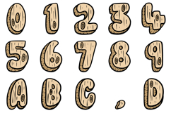Wooden Letters Doodle Font Lettering Log ABC SVG PNG Product Image 2