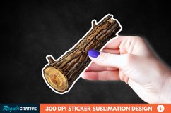 Wooden Log Sticker Clipart, Sticker PNG Clipart Product Image 1