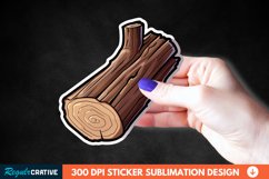 Wooden Log Sticker Clipart, Sticker PNG Clipart Product Image 1