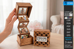 Love Photo Memory Box Laser Cut | Romantic Folding Box SVG Product Image 1