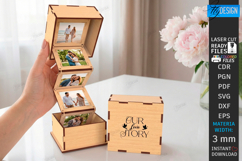 Love Photo Memory Box Laser Cut | Romantic Folding Box SVG Product Image 1