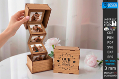 Love Photo Memory Box Laser Cut | Romantic Folding Box SVG Product Image 1