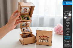 Photo Memory Boxes Laser Cut Bundle | Romantic Folding Boxes Product Image 4