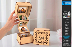 Love Photo Memory Box Laser Cut | Romantic Folding Box SVG Product Image 1