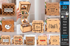 Photo Memory Boxes Laser Cut Bundle | Romantic Folding Boxes Product Image 1