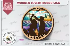 Valentine's Day Round Sign Laser Cut. Love Sign SVG Product Image 1
