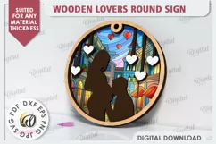 Valentine's Day Round Sign Laser Cut. Love Sign SVG Product Image 1