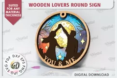 Valentine's Day Round Sign Laser Cut. Love Sign SVG Product Image 1