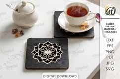 3D Mandala Coaster Laser Cut. Kitchen coaster SVG Product Image 1