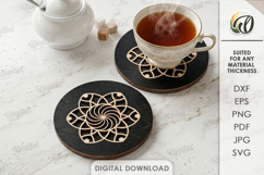 3D Mandala Coaster Laser Cut. Kitchen coaster SVG Product Image 1