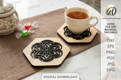 3D Mandala Coaster Laser Cut. Kitchen coaster SVG Product Image 1