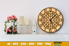 Wooden Mandala Wall Clock Lasercut Product Image 1