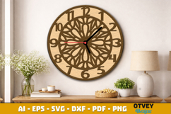 Wooden Mandala Wall Clock Lasercut Product Image 1
