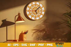 Wooden Mandala Wall Clock Lasercut Product Image 1