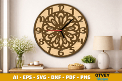 Wooden Mandala Wall Clock Lasercut Product Image 4