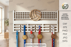 3D Medal Holder Laser Cut. Medal Wall Hanger. Volleyball SVG Product Image 1