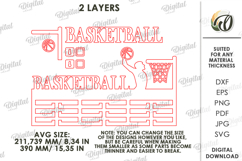 3D Medal Holder Laser Cut. Medal Wall Hanger. Basketball SVG Product Image 2