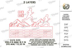 3D Medal Holder Laser Cut. Medal Wall Hanger. Running SVG Product Image 2