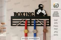 3D Medal Holder Laser Cut. Medal Wall Hanger. Boxing SVG Product Image 1