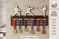 3D Medal Holder Laser Cut. Medal Wall Hanger. Karate SVG Product Image 1