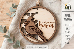 3D Memorial Ornament Laser Cut. Hanging Ornament SVG Product Image 1