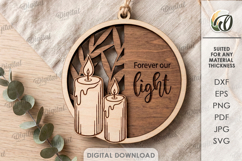 3D Memorial Ornaments Bundle Laser Cut. Hanging Ornament SVG Product Image 9