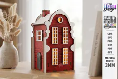 Mini House Nightlight Laser Cut | 3D Night Light | House SVG Product Image 1