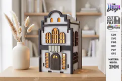 Mini House Nightlight Laser Cut | 3D Night Light | House SVG Product Image 1