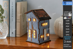 Wooden Mini House Nightlight Laser Cut | Home Decor | CNC Product Image 1