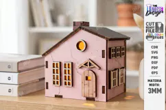 Mini House Nightlight Laser Cut | 3D Night Light | House SVG Product Image 1