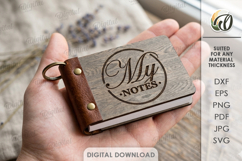3D Mini Notepad Laser Cut. Pocket Notepad SVG Product Image 1