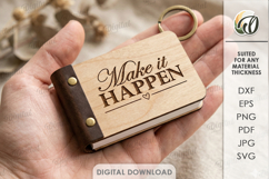 3D Mini Notepad Laser Cut. Tiny Notebook Cover SVG Product Image 1