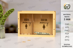 Wooden Money Box Laser Cut. Wooden Coin Bank SVG Product Image 1