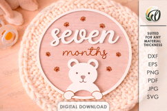 3D Monthly Milestone Disc Laser Cut. Seven Months SVG Product Image 1
