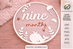 3D Monthly Milestone Disc Laser Cut. Nine Months SVG Product Image 1