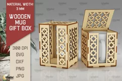 Wooden Mug Gift Box Laser Cut. Wooden Mug Box SVG Product Image 1