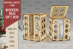Wooden Mug Gift Box Laser Cut. Wooden Mug Box SVG Product Image 1