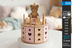 Wooden Music Box Laser Cut | Decorative 3D Carousel SVG |CNC Product Image 1