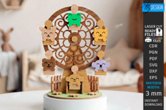 Wooden Music Box Laser Cut | Decorative 3D Carousel SVG |CNC Product Image 1